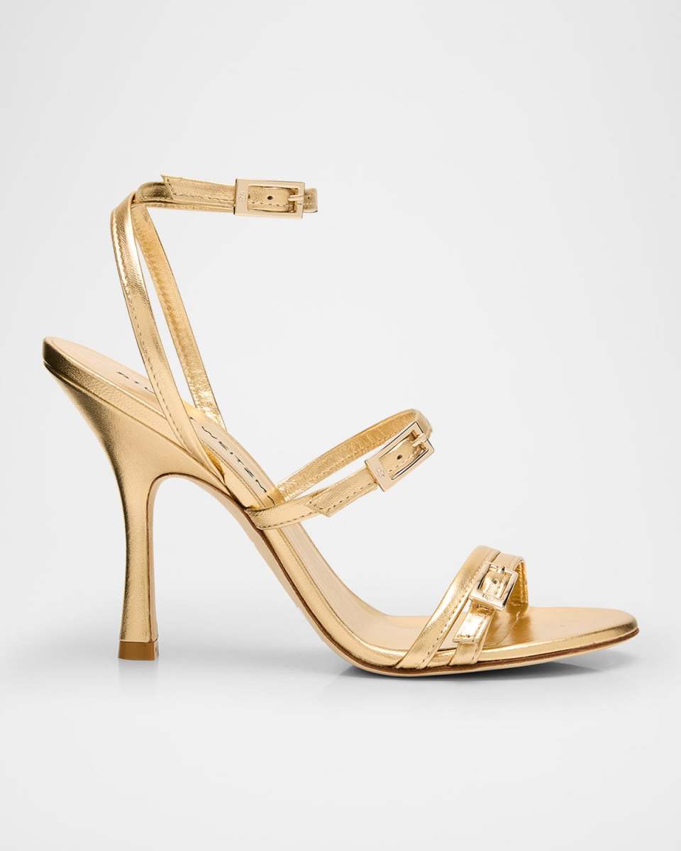 Georgie Metallic Buckles Strappy Sandals